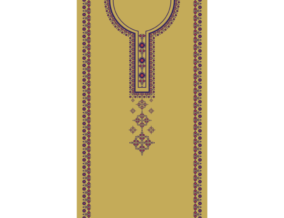 Antique Gold Neckline Embroidery Pattern