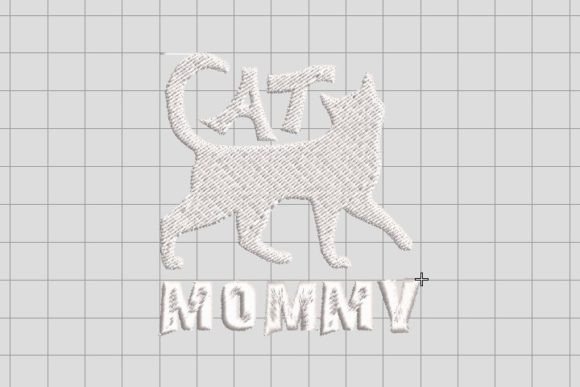 Beautiful White Cat Mommy Embroidery File