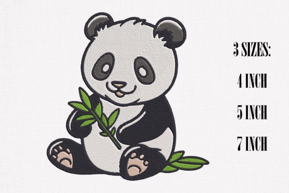 Cute Smile Panda Embroidery