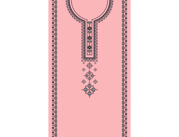 Feminine Neckline Embroidery Pattern