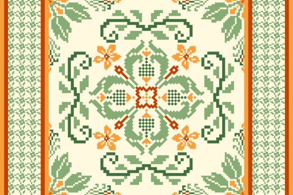 Floral Knitted Embroidery Geometric
