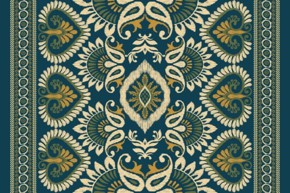 Indian Ikkat Paisley Embroidery