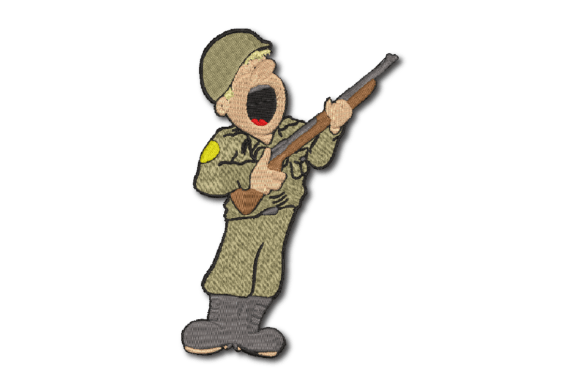 Military Man Embroidery Design