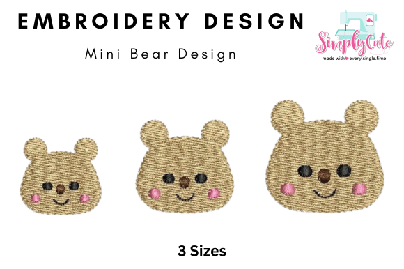 Mini Small Bear Embroidery