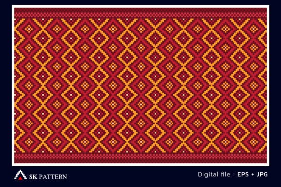 Pixel Ethnic Pattern Embroidery Nordic