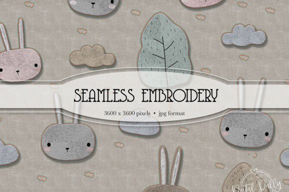 Seamless Baby Pattern Embroidery